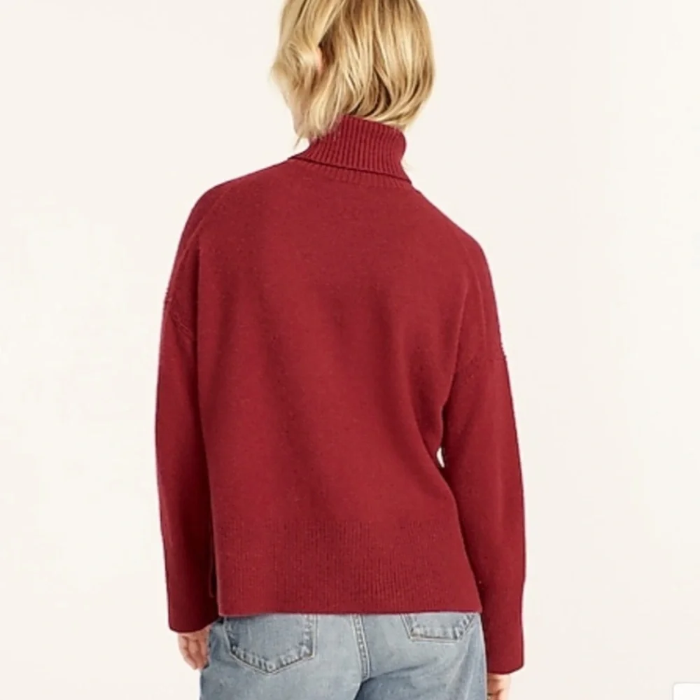 J. Crew Red Turtleneck Sweater in Supersoft Yarn